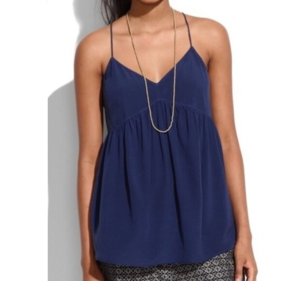 Madewell Silk Swing Cami in Navy - Picture 1 of 4